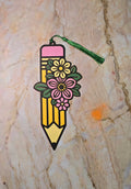 Pencil w/flowers bookmark